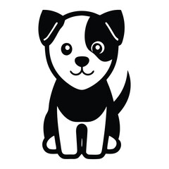 cute black vector dog icon