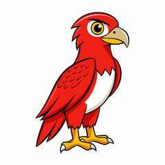 vector illustration of red tailed hawk