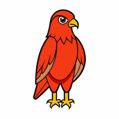vector illustration of red tailed hawk