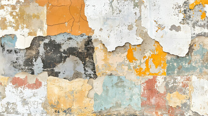 Colorful weathered wall texture, peeling paint, urban background, design resource