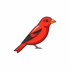 scarlet tanager on a branch