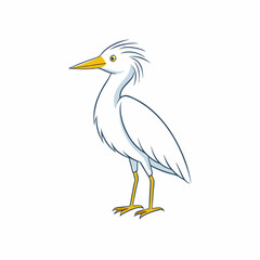 egret isolated on white