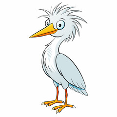 egret isolated on white