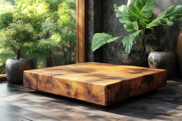 Rustic Wooden Display Table for Kitchen