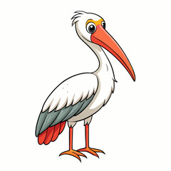 vector illustration of a stork