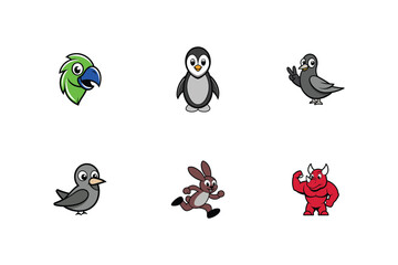 vector illustration of a cartoon animals