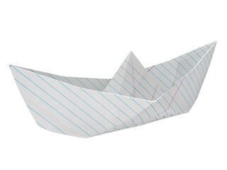 Paper boat isolated in transparent background PNG