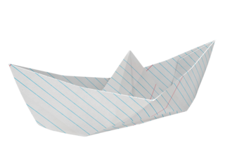 Paper boat isolated in transparent background PNG