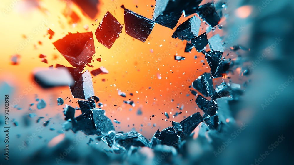 Poster an explosive burst of colorful shards creates a dynamic visual, suggesting energy and transformation