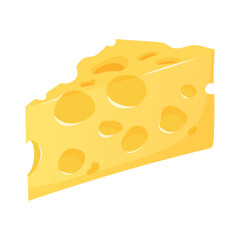 Maasdam cheese. Organic farm food. Design element, cartoon flat illustration for logo, poster, menu. Isolated on white background.