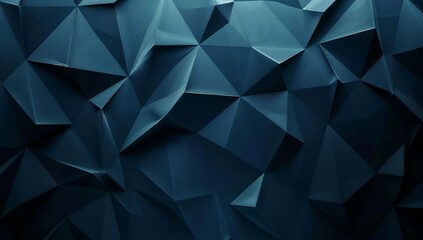 Obraz premium Dark Blue Polygonal Abstract Surface with Sharp Edges