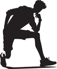 Leaning on one leg vector illustration