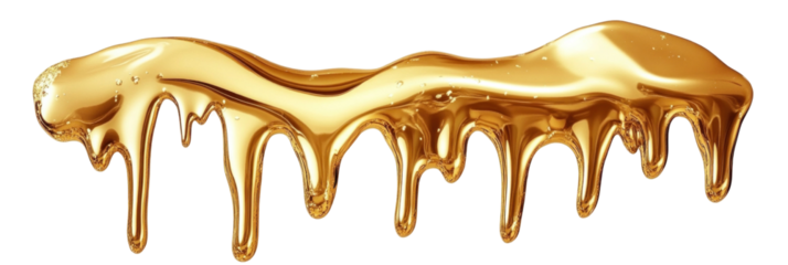 melted gold dropping