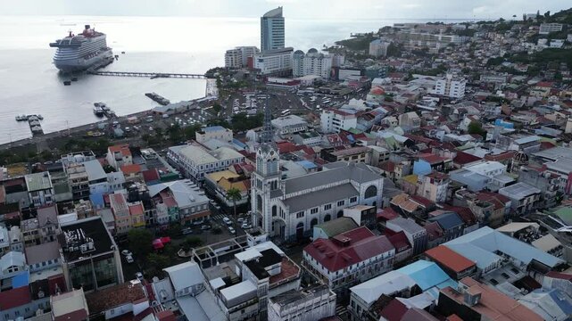 360 Aerial View of Archdiocese of Saint-Pierre et Fort-de-France, Martinique