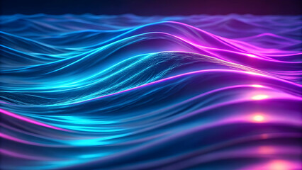 Fototapeta premium Abstract neon waves background. Futuristic, vibrant, glowing texture.