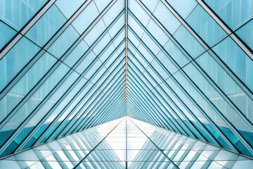 Obraz premium Abstract geometric pattern of glass building facade.