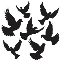 dove silhouettes vector art