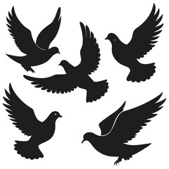 dove silhouettes vector art