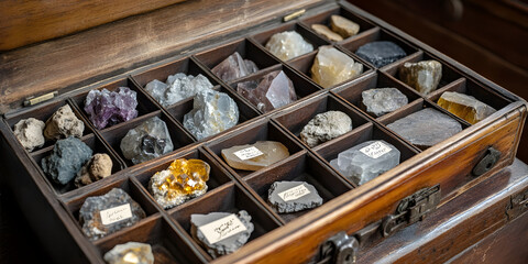 Natural Minerals Collection Crystals Rocks Specimen Box Gemstones Geology Kit Assorted Stones Educational Display Set,