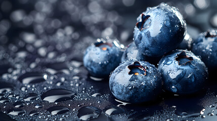 with tiny water droplets isolated on a smooth reflective surface 