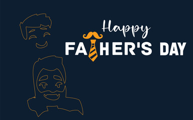 Father and son line art greeting cards. Happy Father's Day Vector illustration for cover, poster, banner, flyer and social media. Happy Father's Day.