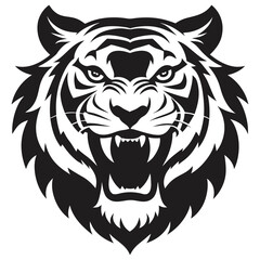 roaring tiger logo design vector illustration