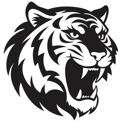 roaring tiger logo design vector illustration