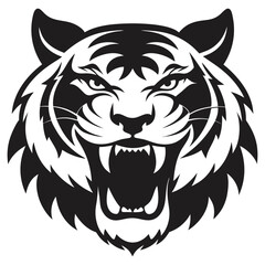 roaring tiger logo design vector illustration