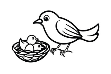 Obraz premium vector illustration of a bird