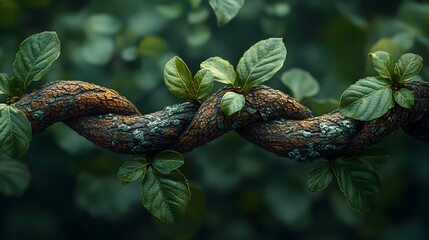 Artistic Structure of Intertwined Branches Symbolizing Ethical Leadership and Corporate Responsibility