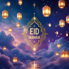 Eid Mubarak banner for Muslim