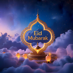 Eid Mubarak banner for Muslim
