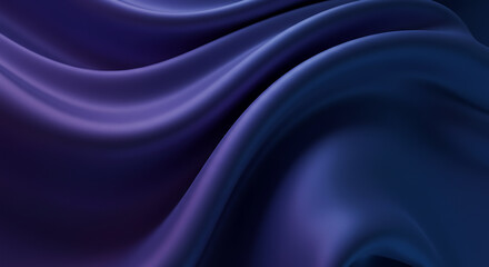 Obraz premium Close-Up of Silky Fabric Flowing in Deep Purple and Blue Shades Elegance and Luxury Generative AI