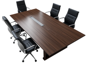 office conference table isolated on a transparent background, generative ai