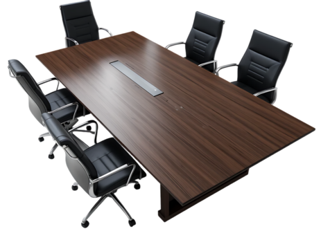 office conference table isolated on a transparent background, generative ai