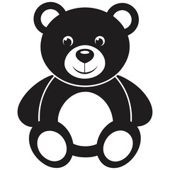 teddy bear plush toy flat icon for apps and website vector