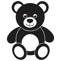 teddy bear plush toy flat icon for apps and website vector