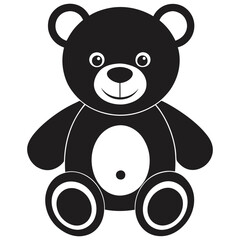 teddy bear plush toy flat icon for apps and website vector