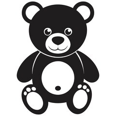 teddy bear plush toy flat icon for apps and website vector