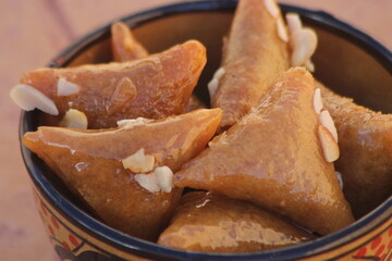 Moroccan Sweet Pastry known as Briwat or Briouat