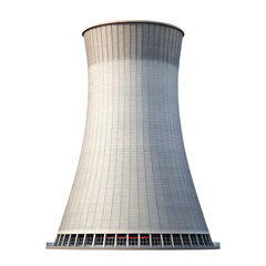 nuclear cooling tower with zero emissions, showcasing modern design and sustainability