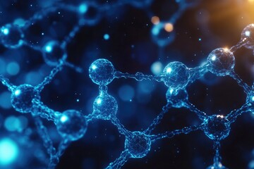 Obraz premium nanotechnology particles assembling into complex designs.
