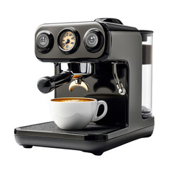 Portable espresso machine with manual pump isolated on white background.PNG