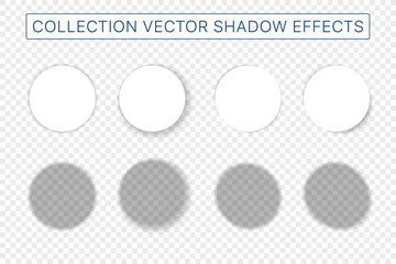 Collection round editable vector shadow effects