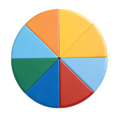 Obraz premium Colorful pie chart with eight segments representing data visualization