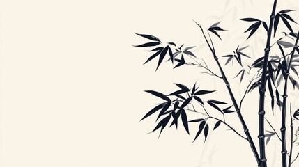 Obraz premium Minimalist bamboo design with black and white aesthetic for zen and spa themes