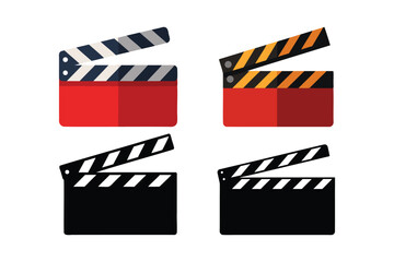 Naklejka premium Movie clapper vector on white background