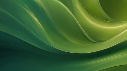 Naklejka premium Vibrant Abstract Green Wavy Background with Smooth Gradient and Light Effects