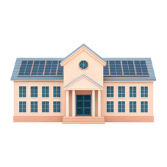 Obraz premium school building with solar panels, showcasing sustainable energy solutions
