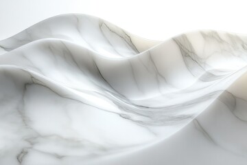Abstract image of flowing white marble, resembling waves or dunes, creating a luxurious and elegant feel.